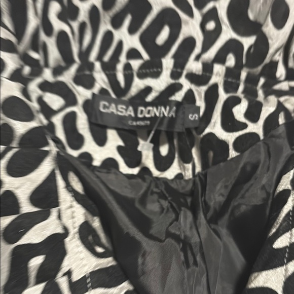 Leopard Print Trench Coat - Black and White - Picture 2 of 11